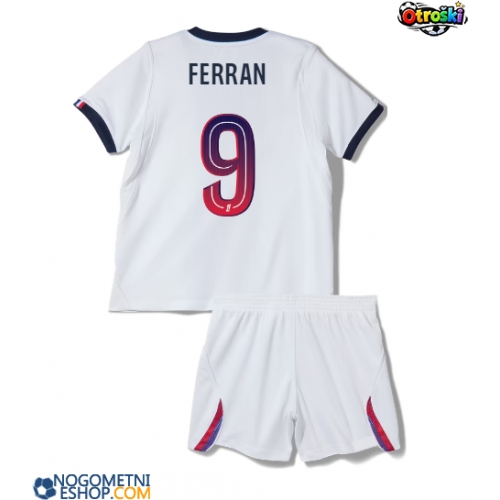 Otroški Nogometni dresi Paris Saint-Germain Ferran Torres #9 Gostujoči 2026-27 Kratek Rokav (+ Kratke hlače)